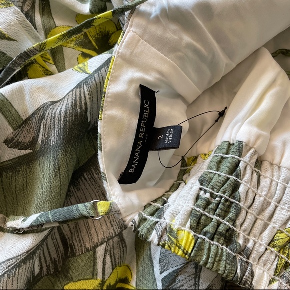 Banana Republic Palm Floral Linen Dress NEW - Picture 3 of 5